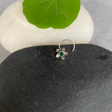 Green Flower Nose Pin