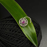 Ruby In A Circle Nose Pin