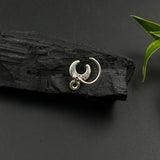Emerald Crescent  Moon Nose Pin