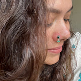 Emerald Hanging Beads Nose Pin