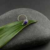 Blue Lapis Drop Nose Pin