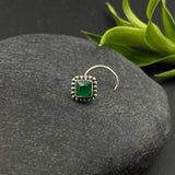 Emerald Square Nose Pin