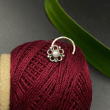 Small Pearl Flower Nose Pin