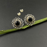Geometric Black Ear Studs