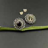 Geometric Black Ear Studs
