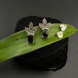 Marcasite & Black Onyx Ear Studs