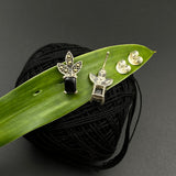 Marcasite & Black Onyx Ear Studs