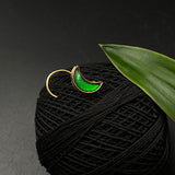 Green Moon Nose Pin (Gold Polished)