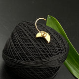 Green Moon Nose Pin (Gold Polished)