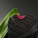 Hot Pink Moon Nose Pin (Gold Polished)