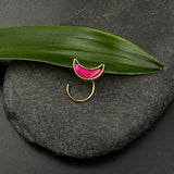 Hot Pink Moon Nose Pin (Gold Polished)