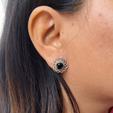 Geometric Black Ear Studs