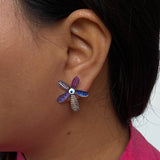 Psychedelic Flower Ear Studs