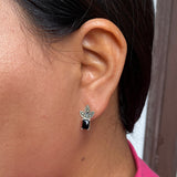Marcasite & Black Onyx Ear Studs