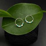 Turquoise & Pearl Bead Helix Ring
