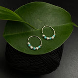 Turquoise & Pearl Bead Helix Ring