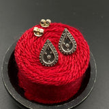 Silver Tribal Drop Ear Studs