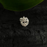 Crescent & Flower Zircon Nose Pin