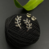 Marcasite Leaf Ear Studs