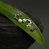 Leaf With Pearl Ear Studs