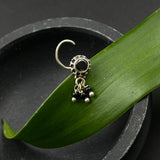 Midnight Black Hanging Beads Nose Pin