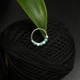 Turquoise & Pearl Beads Nose Ring