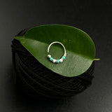 Turquoise & Pearl Beads Nose Ring