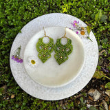 Moss Green Macrame Earrings