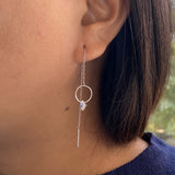 Zircon In Circle Thread Earrings