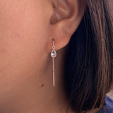 Zircon Drop Needle & Thread Earrings