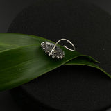 Round Black Marcasite Nose Pin
