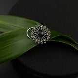 Round Black Marcasite Nose Pin