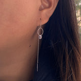 Zircon In Circle Thread Earrings
