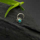 Round Turq Nose Pin