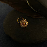 Ruby Zircon Flower Nose Pin