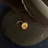 Ruby Zircon Flower Nose Pin