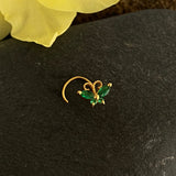 Emerald Butterfly Nose Pin