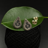 Silver Tribal Drop Ear Studs