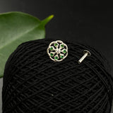 Green Zircon Flower Nose Pin