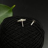Green Zircon Flower Nose Pin