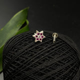Ruby Star Nose Pin