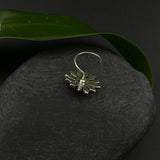 Emerald Bloomed Flower Nose Pin