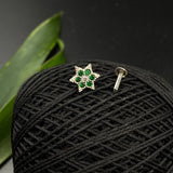 Green Star Nose Pin