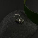 Ruby Bloomed Flower Nose Pin