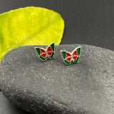 Red Trippy Butterfly Ear Studs