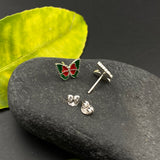 Red Trippy Butterfly Ear Studs