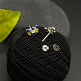 Blue & Yellow Petals Ear Studs