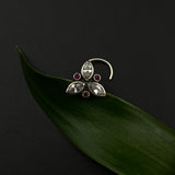 Ruby & Zircon Triangle Nose Pin