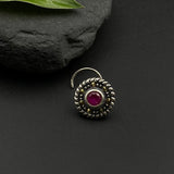 Ruby Marcasite Nose Pin