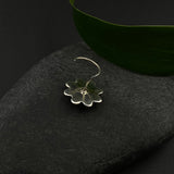 Turq Flower Nose Pin